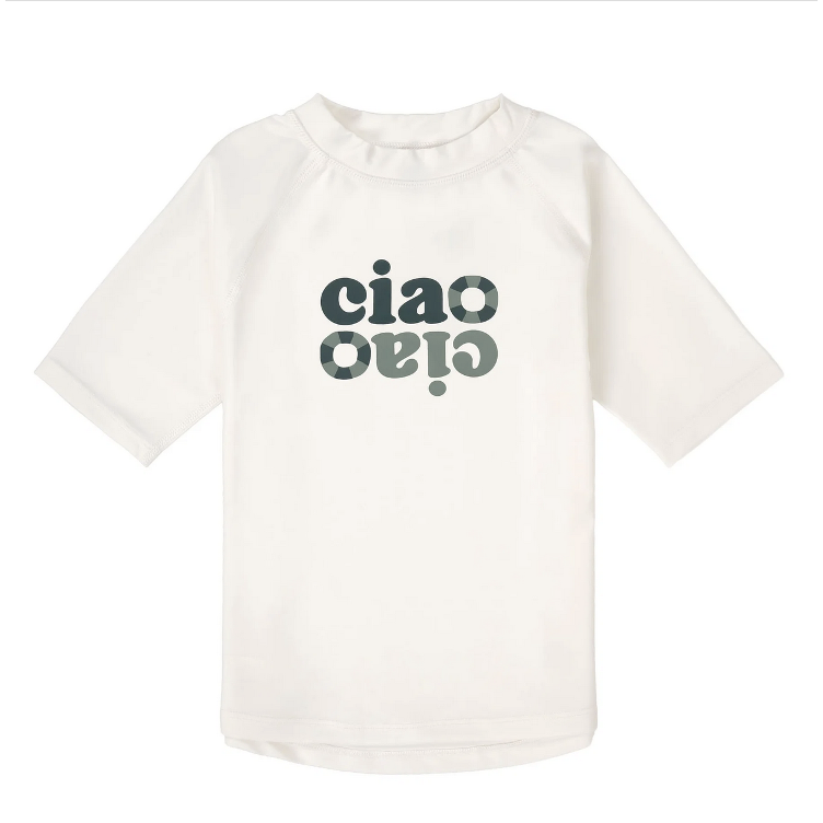 LÄSSIG Kinder UV Shirt Kurzarm – Weiß / Grün