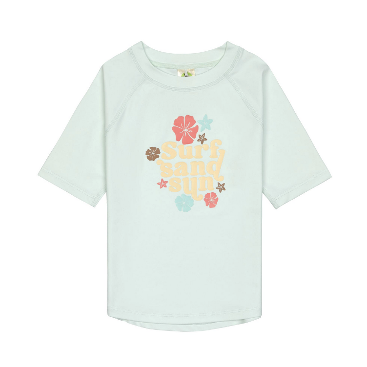 Lässig UV Shirt Kurzarm - Blumen, Mint