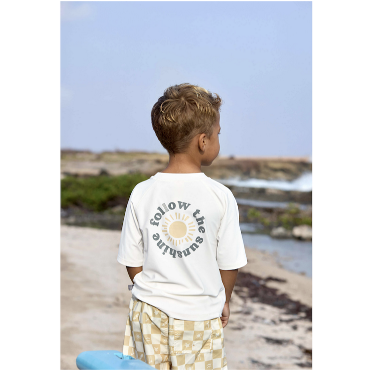 UV Shirt Kurzarm - Sonne, Weiss