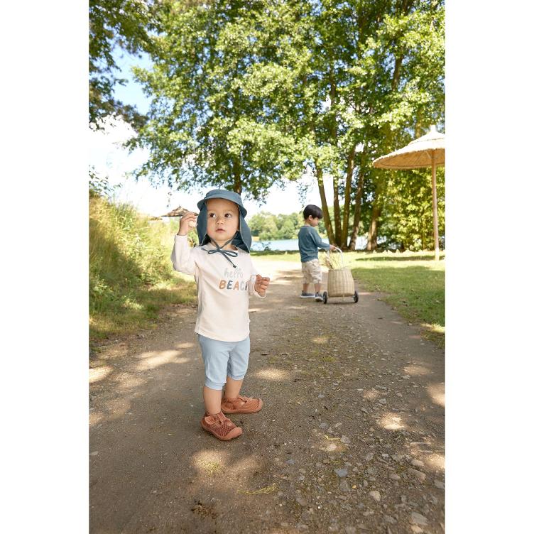Lässig UV Shirt Kinder Langarm - Hello Beach, Weiß - 0