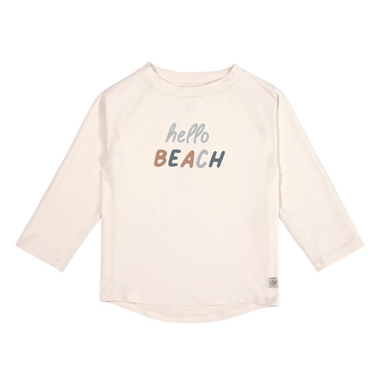 Lässig UV Shirt Kinder Langarm - Hello Beach, Weiß