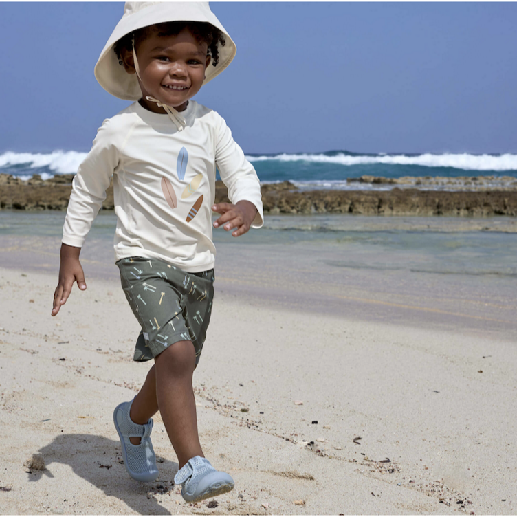 Lässig UV Shirt Langarm - Surfboard, Weiß