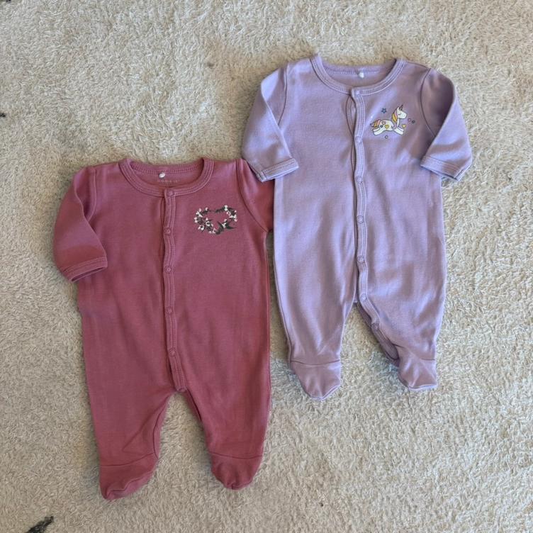 Pre Loved 2er-Set Strampler von Name It I Rosé/Lila I Gr. 50