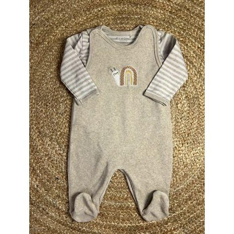 Pre-Loved Body mit Strampler von Fixoni | Sand Melange | Grösse: 62