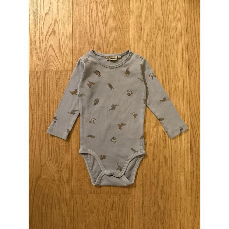 Pre-Loved Body von WHEAT | Hellblau mit Print | Grösse: 74