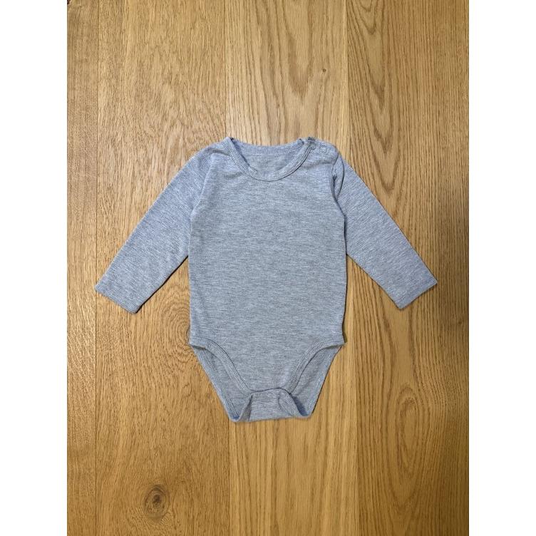 Pre-Loved Langarm Body – Hust & Claire „Buller“ I Grau Melange I Grösse 80