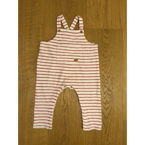 Pre-Loved Latzhose von Hust & Claire | Weiss gestreift | Grösse: 74