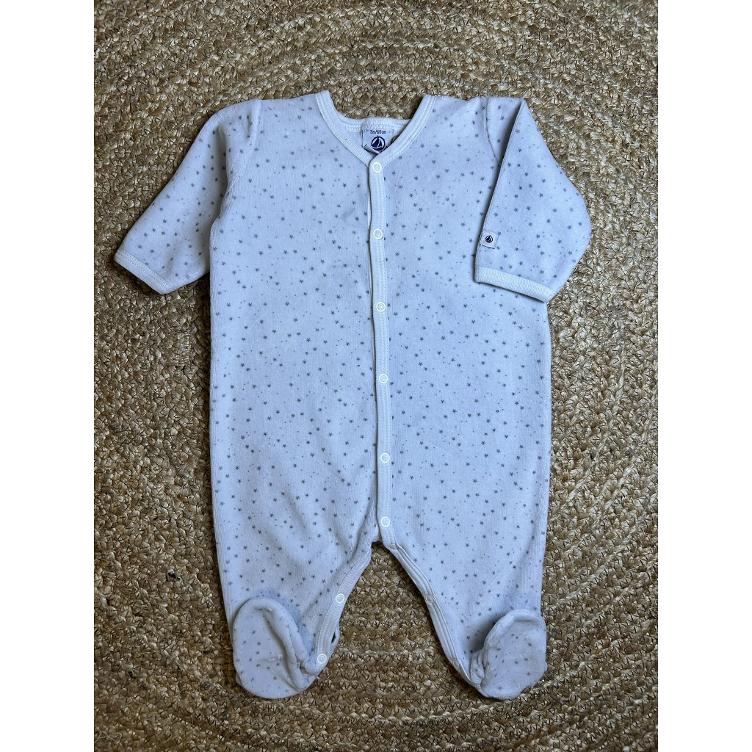 Pre-Loved Strampler von Petit Bateau | Sterne-Print | Grösse: 3M / 60 cm