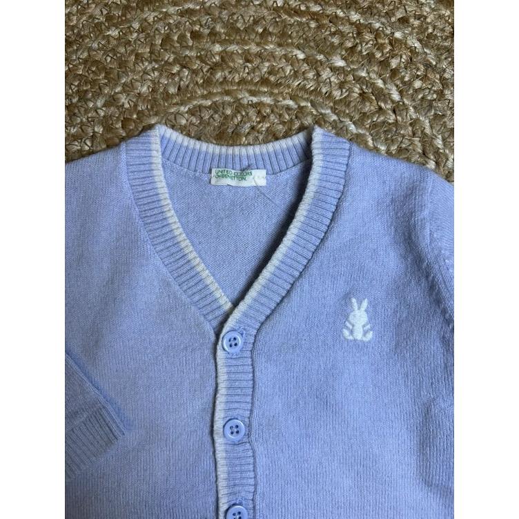 Pre-Loved Strickjacke von Benetton | Babyblau | Grösse: 62