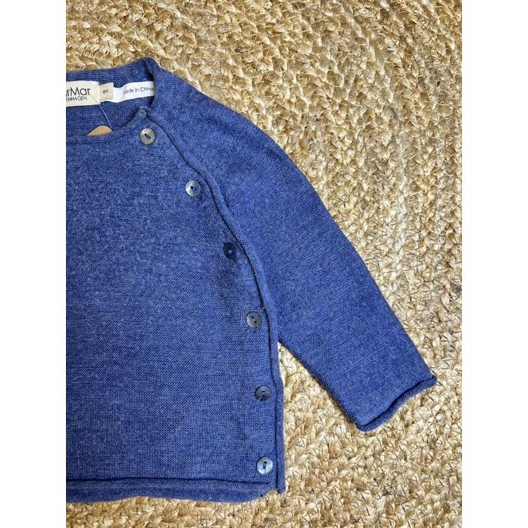 Pre-Loved Strickjacke von MarMar Copenhagen | Blau-Melange | Grösse: 4m - 62