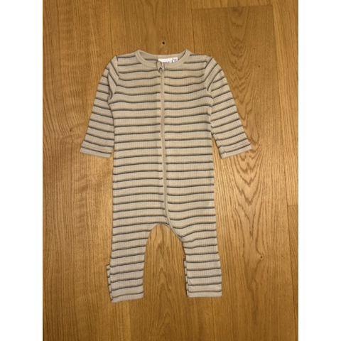 Pre-Loved Woll-Strampler von Name It | Beige gestreift | Grösse: 62