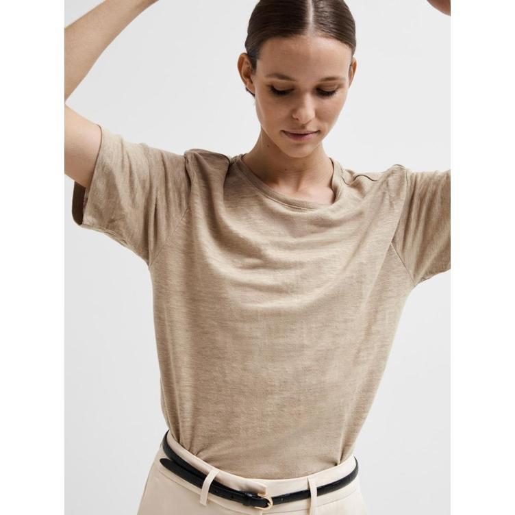 Damen T-Shirt 100% Leinen - SELECTED