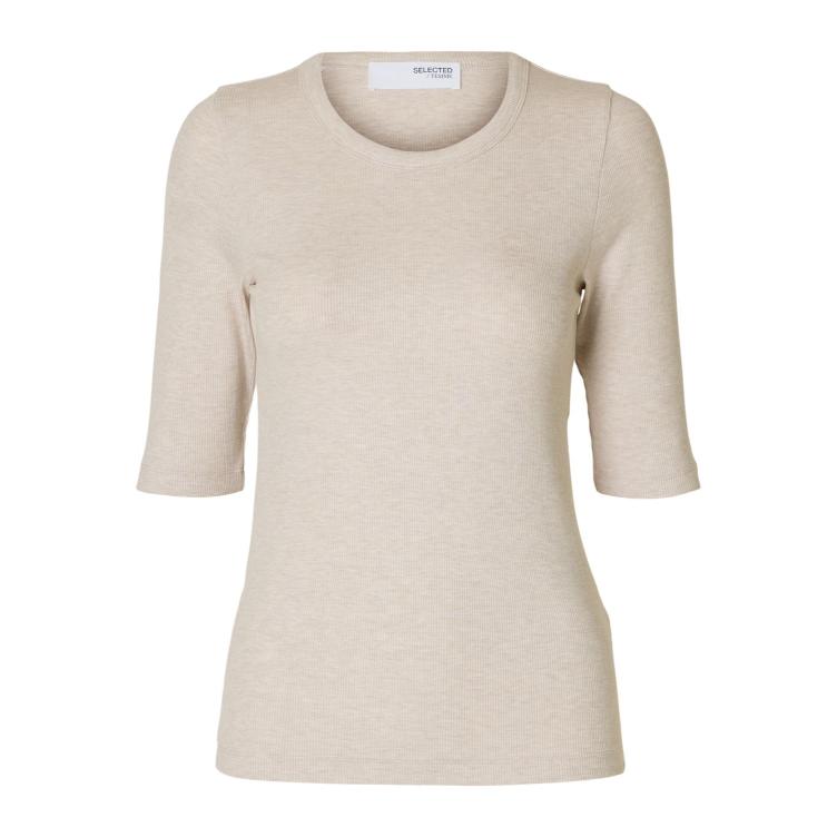 Damen T-Shirt - Slim Fit mit 2/4-Ärmeln aus 95% Lyocell TENCEL - SELECTED