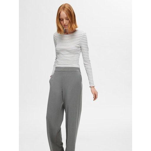 Selected Femme – Anzughose im Loose Fit aus recyceltem Polyester-Mix (Mid Waist) - 3