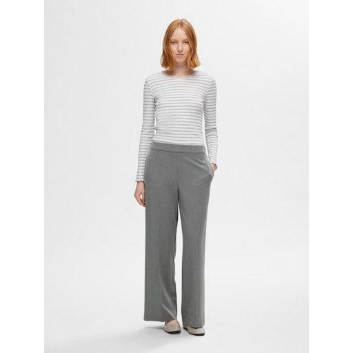 Selected Femme – Anzughose im Loose Fit aus recyceltem Polyester-Mix (Mid Waist) - 1