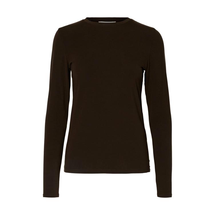 Selected Women Langarm Top – Delicioso Brown