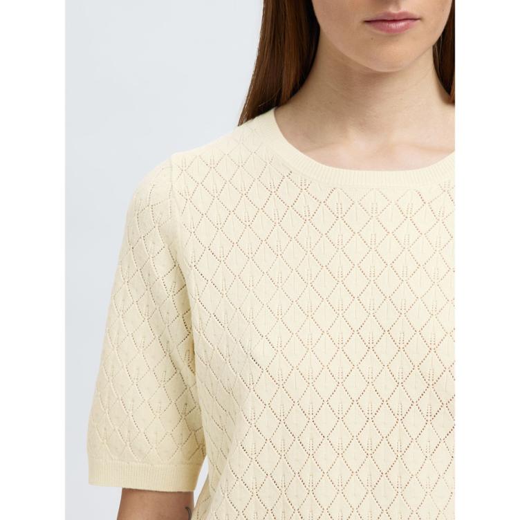 Selected Femme – Strick T-Shirt aus Viskose OnceMore® Mix (Regular Fit)