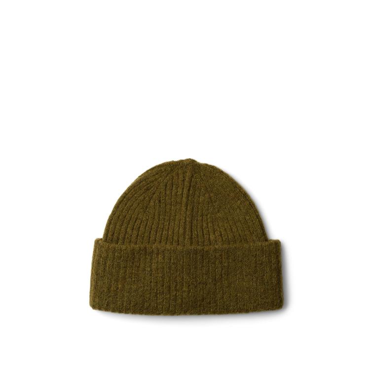 Selected Women Wollmix Strickmütze – Fir Green Melange
