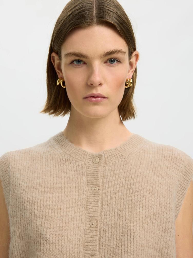 Selected Women Strickweste – Birch Melange - 5