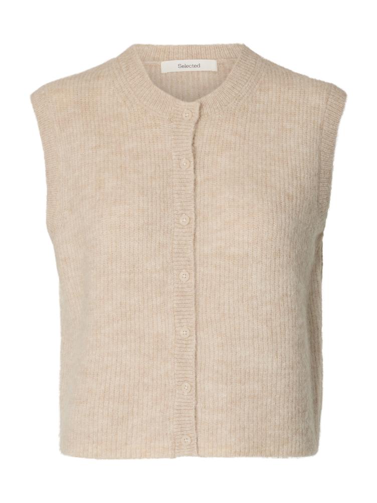 Selected Women Strickweste – Birch Melange - 0
