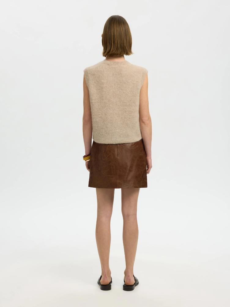 Selected Women Strickweste – Birch Melange - 2