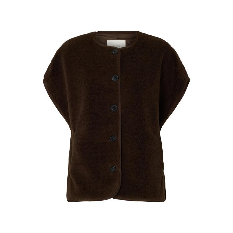Selected Women Teddy Gilet – Brown Delicioso