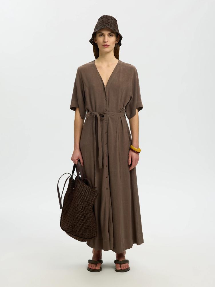Selected Femme Kleid Viva – Chocolate Chip - 4