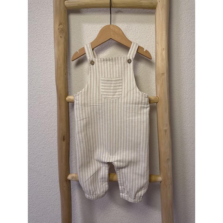 Pre-Loved Latzhose von ALANA IN Beige/Weiss gestreift I Grösse 68