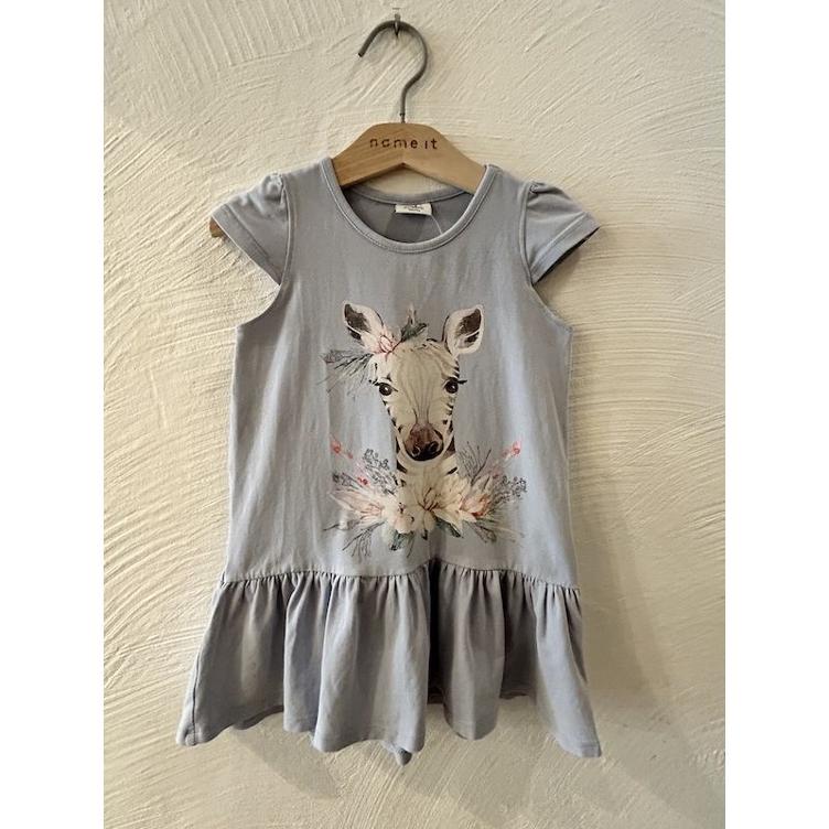 Pre-Loved Jersey-Kleid `Domino` von Hust & Claire | Farbe: Zen Blue | Grösse: 104