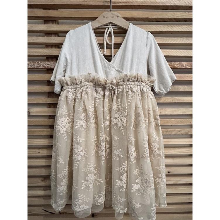 Pre-Loved Kleid von Lil’ Atelier | Farbe: Beige/Offwhite | Grösse: 122