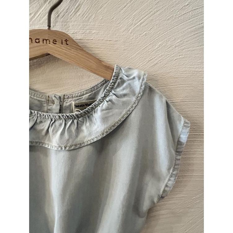 Pre-Loved Lyocell-Bluse von Tocoto Vintage | Farbe: Light Blue | Grösse: 128 (8Y)