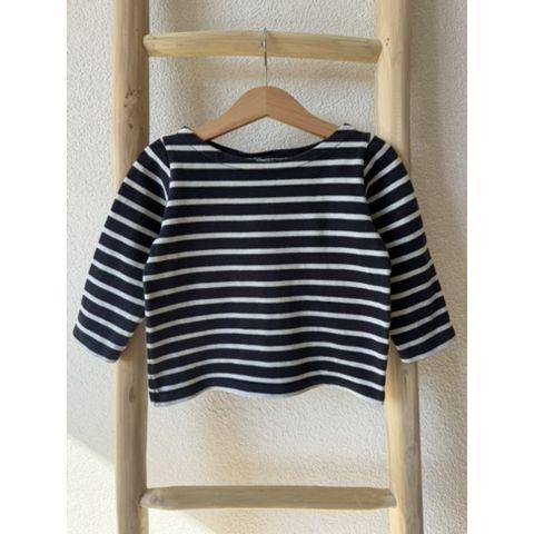 Pre-Loved Pullover von Petit Bateau I Blau gestreift I Grösse 92