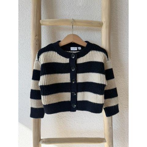 Pre-Loved Strickjacke I Name It Needs I Blau-Weiss gestreift I Grösse 92