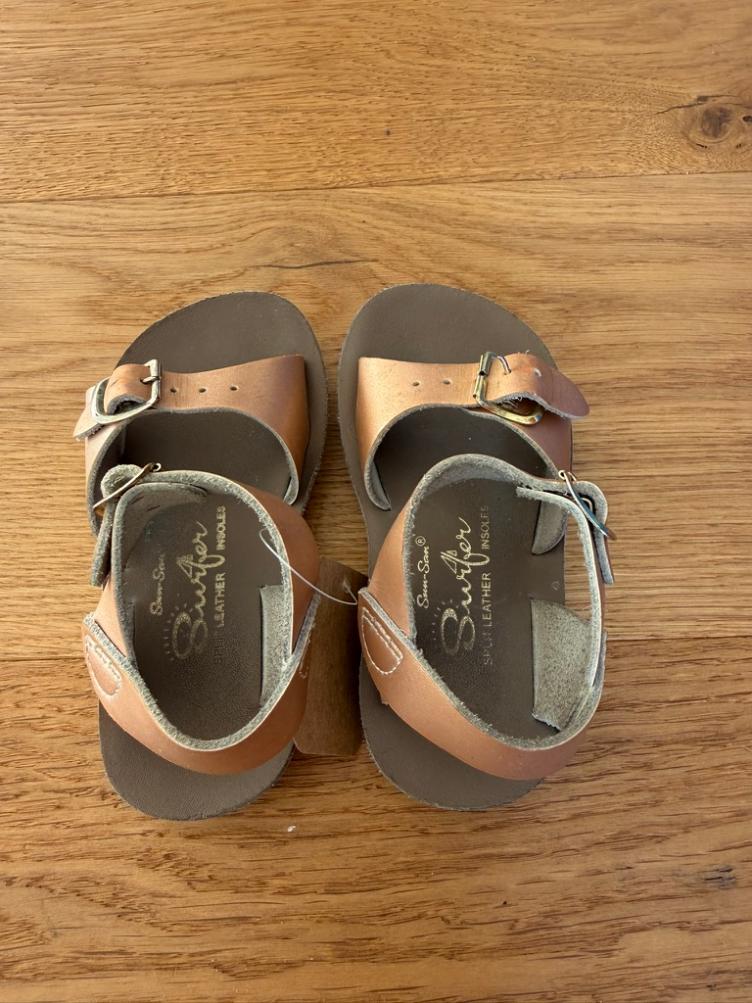 Pre-Loved Sun-San „Surfer“ Sandalen von Salt-Water Sandals in Rose Gold I Grösse EU 23 (Salt-Water Gr. 7) - 1
