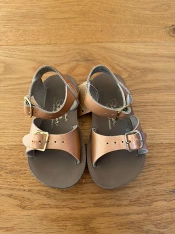 Pre-Loved Sun-San „Surfer“ Sandalen von Salt-Water Sandals in Rose Gold I Grösse EU 23 (Salt-Water Gr. 7) - 3