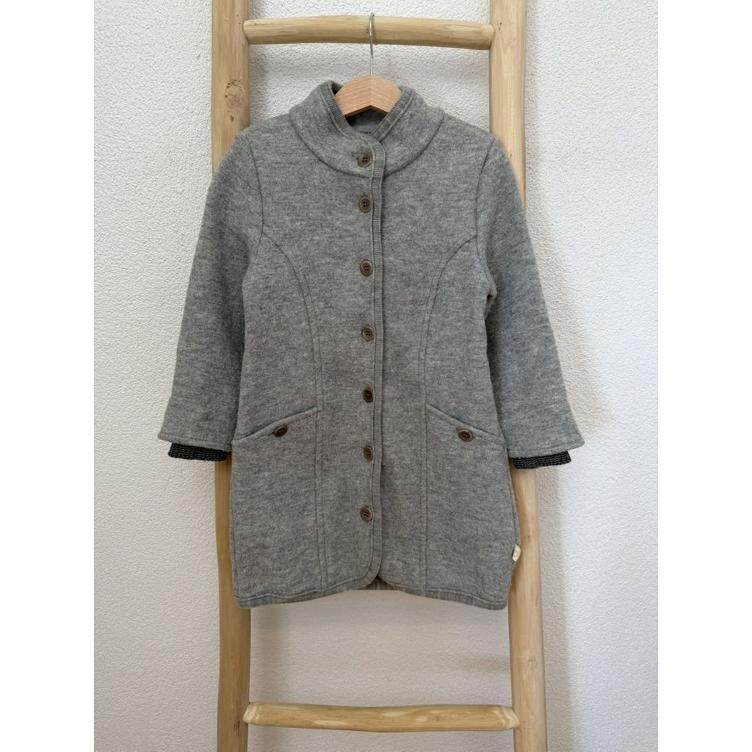Pre Loved Walk-Mantel aus Schurwolle von Disana I Hellgrau I Gr. 110/116