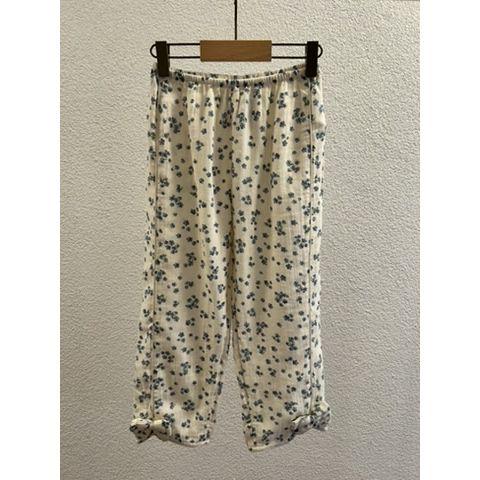 Pre-Loved Hose von Konges Sløjd | Farbe: Offwhite mit blauem Blumenprint | Grösse: 122/128