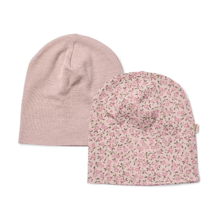 Wheat 2er-Pack Merino Mützen Emo – Pale Lilac Flowers