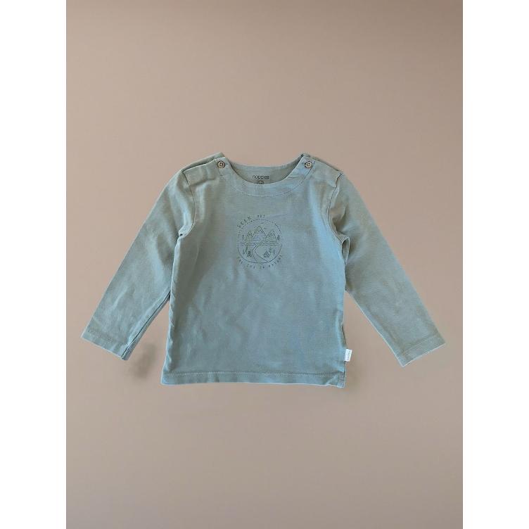 Pre-Loved Langarmshirt von Noppies | Grün mit Print | Grösse: 80