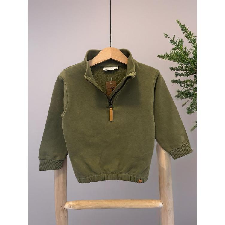 Pre-Loved Pullover mit Zipper von Lil’ Atelier | Grün | Grösse: 92