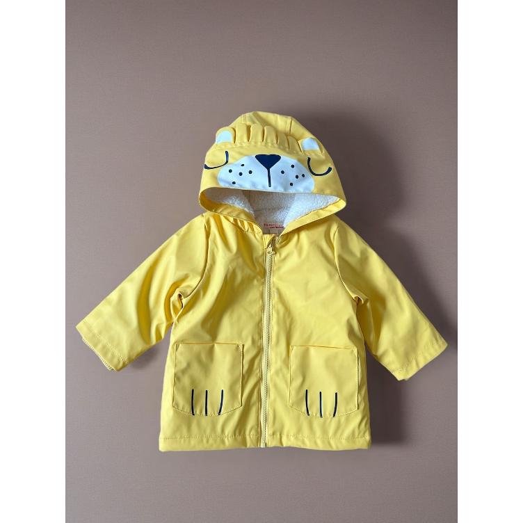 Pre-Loved Regenjacke von Du Pareil Au Même | Gelb mit Tier-Kapuze | Grösse: 68