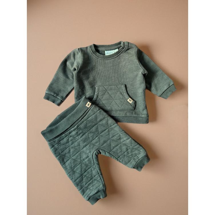 Pre-Loved Set von Name It | Olivegrün (Sweatshirt & Hose) | Grösse: 56