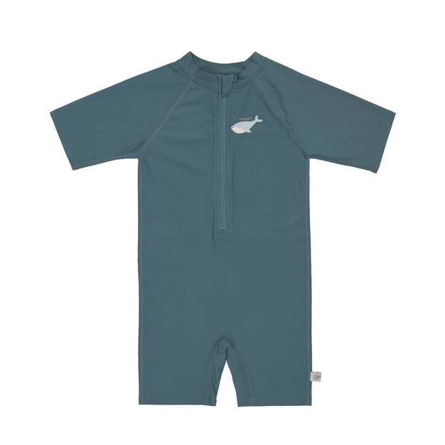 Pre-Loved UV-Schwimmanzug von LÄSSIG | Blau mit Wal-Print | Grösse: 74/80