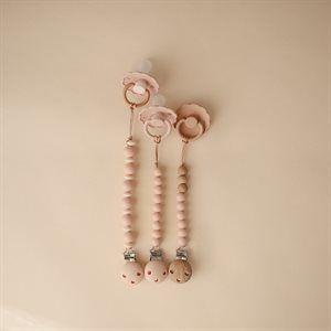 Mushie Pacifier Clips Eva Blush