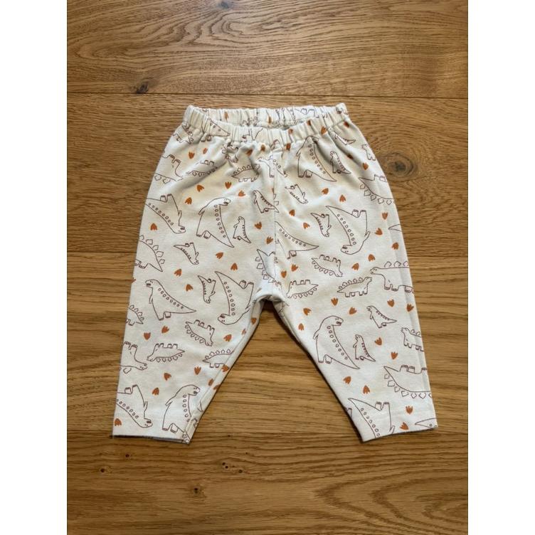 Pre-Loved Babyhose von Uniqlo | Weiss mit Print | Grösse: 9–12M