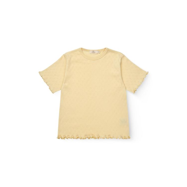 Copenhagen Colors Pointelle Heart T-Shirt – PALE YELLOW