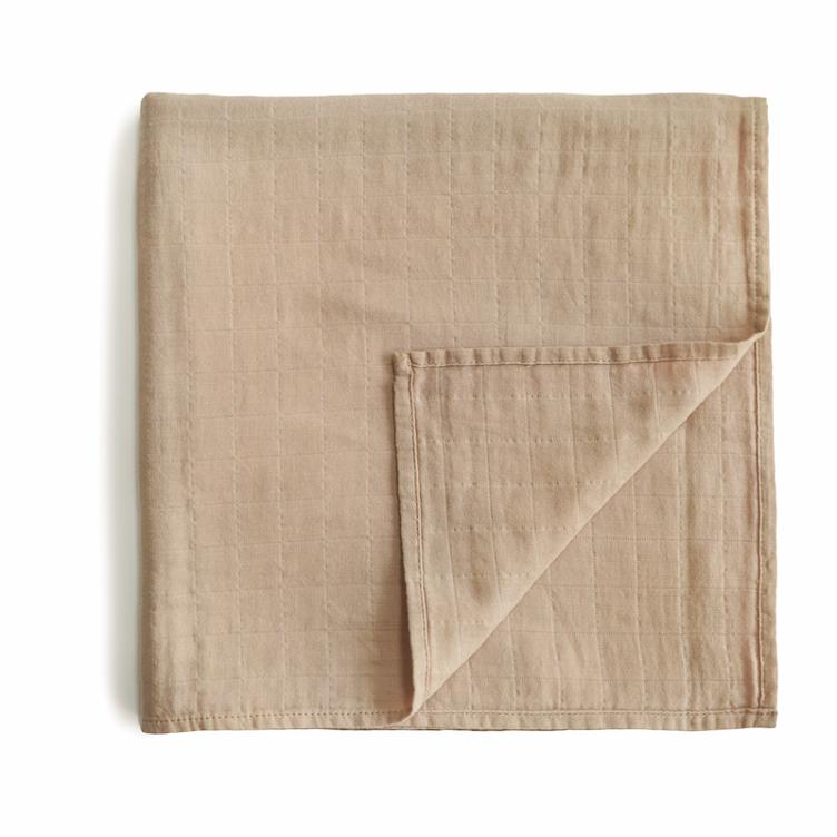 Mushie Swaddle - Pale Taupe