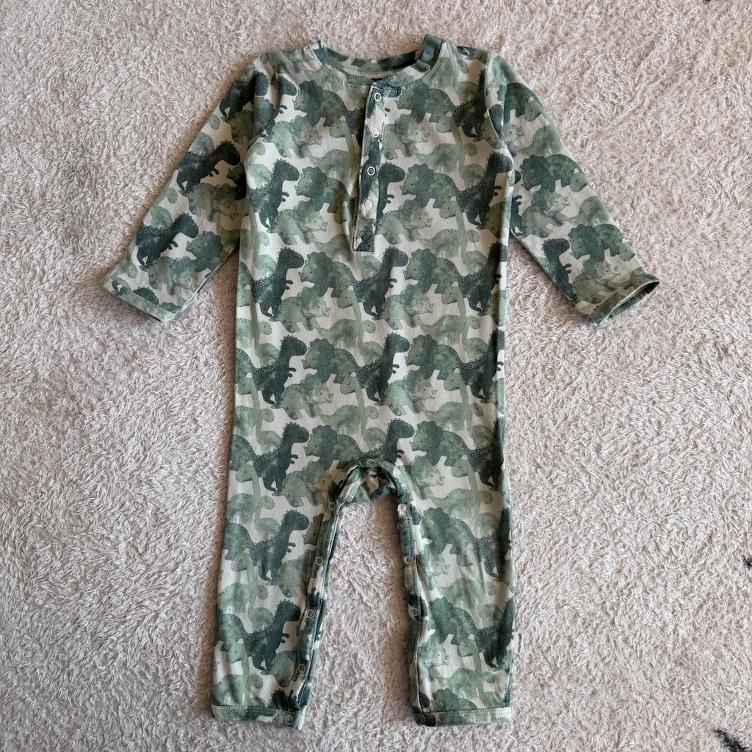 Pre Loved Strampler von Minymo I Grüne Dinos I Gr. 80