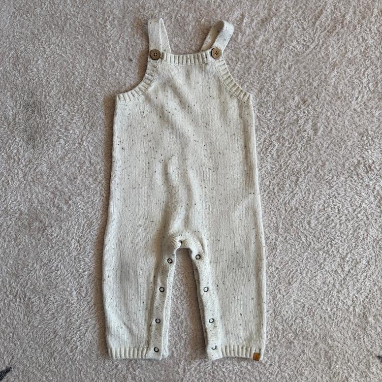 Pre Loved Strick-Overall I Cream Melange I Gr. 68