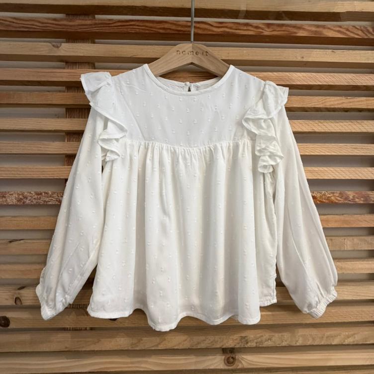Pre Loved Viscose Bluse von Manor I Weiss I Gr. 116